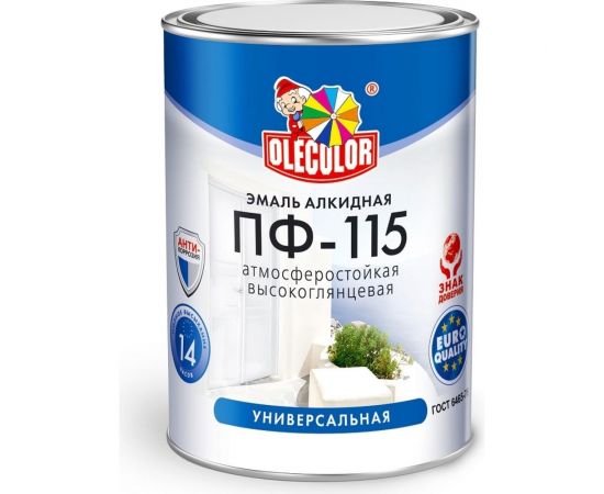 Эмаль Olecolor ПФ-115 супербелый, 0.9 кг 4300004504 