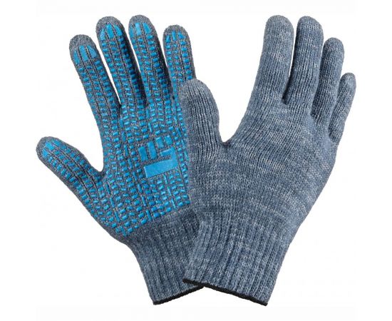 Плотные трикотажные перчатки Фабрика перчаток, с ПВХ, 7.5 класс, 6 нитей, серые, р.XL 6-75-ПЛ-СЕР-(XL) 
