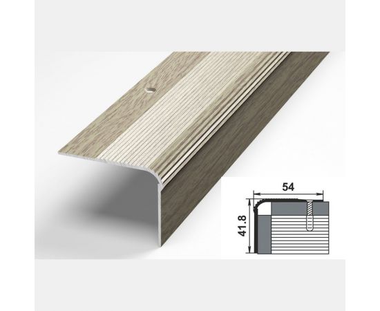Порог угловой алюминиевый (54х41.8 мм; 0.9 м; декоративный; дуб беленый) Лука УТ000000681 – изображение 2