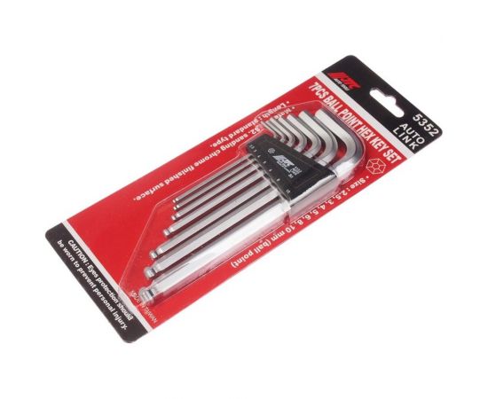 Набор шестигранных ключей с шаром 2.5-10мм 7шт JTC 5352 – изображение 2