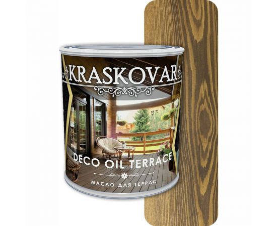 Масло для террас Kraskovar Deco Oil Terrace Орех 0,75 л 1124 – изображение 2