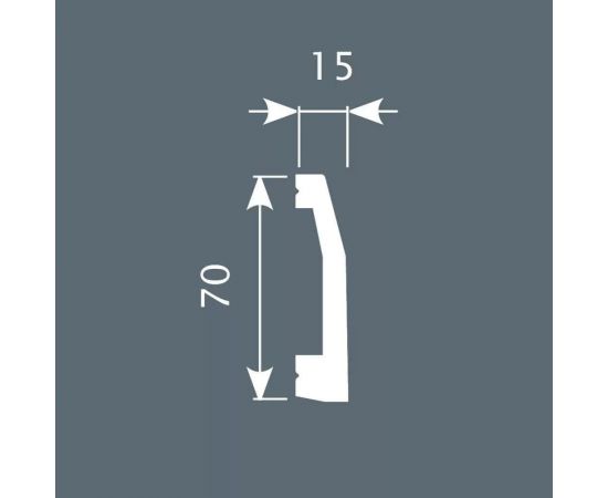 Плинтус Cosca decor PX008 70x15 мм, 2000 мм, экополимер СПБ067638 – изображение 2