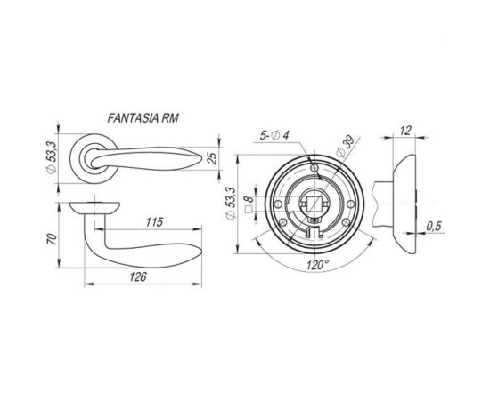 Раздельная ручка Fuaro FANTASIA RM SN/CP-3 23603 – изображение 2