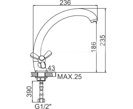 Смеситель для кухни LEDEME крест керамика L4212-2 806906 – изображение 2