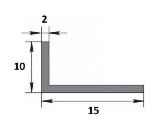 Алюминиевый профиль ЛУКА Сделай сам, профиль уголок 15х10х2, 2000 мм, 5 шт. УТ000002471 – изображение 2