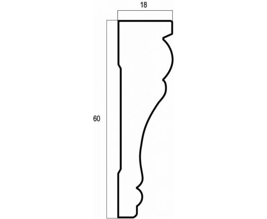 Потолочный плинтус Cosca интерьерный багет, 60 мм, опал СПБ057694 – изображение 2