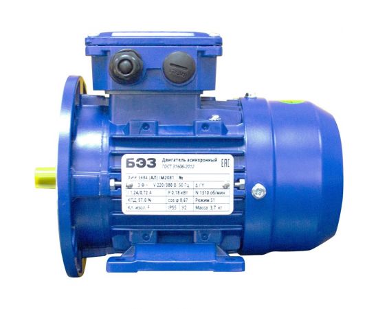 Электродвигатель ТМ БЭЗ АИР 56B4 (Ал) IM2081 (0,18 кВт/1500 об/мин), корпус алюминий 24025 – изображение 2