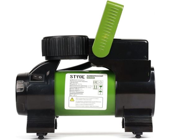 Автомобильный компрессор STVOL 45 л/мин, 14А, электронный манометр, фонарь SCR45D – изображение 3