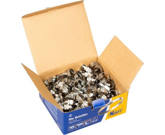 Хомут KRAFT 10-16 мм, нержавеющая сталь, уп. 100 шт. KT 880401 – изображение 3