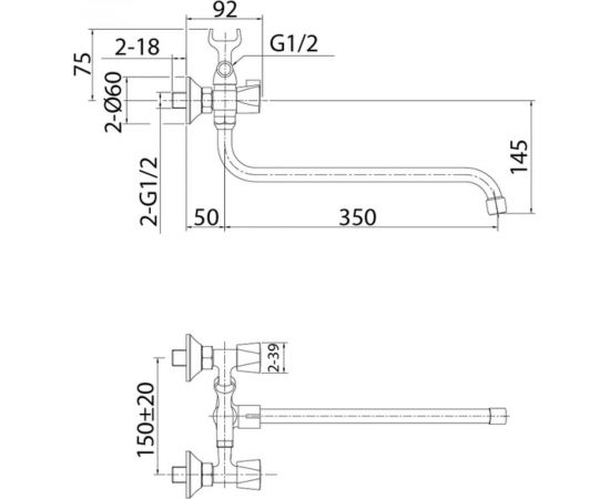 Смеситель для ванны с длинным изливом Milardo Tring TRISB02M10 – изображение 3