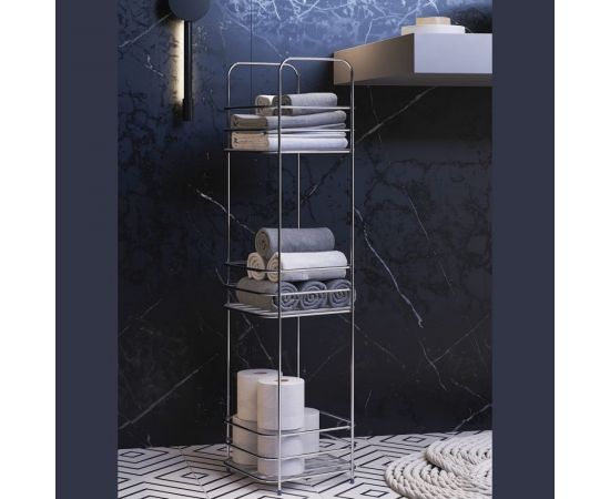 Этажерка Аквалиния хром, 3-ая, с пластиковыми со вставками W4869 – изображение 4