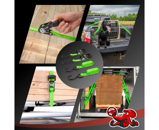 Стяжка для крепления груза DSV 25мм х 3м, 0,68 т, 2 шт R88102 – изображение 6