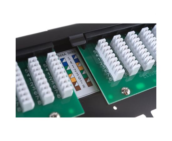 Панель NIKOMAX 19, 0.5U, 24 порта, Кат. 5е, черная NMC-RP24UD2-HU-BK – изображение 6