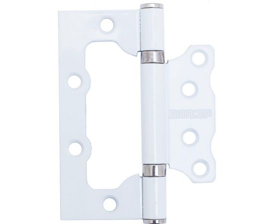 Накладная петля без врезки Аллюр 2BB WW (100х75 мм; 2.5 мм; белая; 2 шт; коробка) 13699 