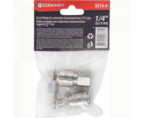 Набор быстроразъемных соединений 1/4, 4 предмета FK-SE14-4 Forcekraft 51562 