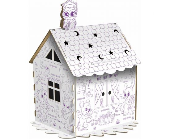 Картонный игровой развивающий домик-раскраска ЮНЛАНДИЯ Развивающий высота 130 см 880359 