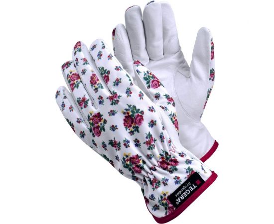 Хозяйственные кожаные комбинированные перчатки TEGERA размер 8 90014-8 