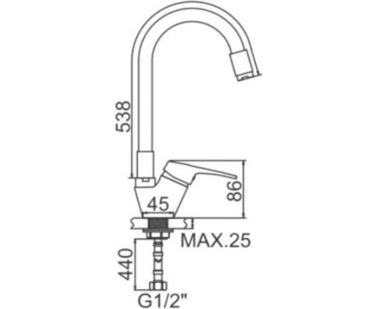 Смеситель для кухни LEDEME L4153-7 гибкий шланг, боковой, оранжевый 65820 – изображение 2