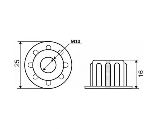 Втулка с резьбой Palladium для трубы 25 мм JF-40 СТ-00001075 – изображение 2
