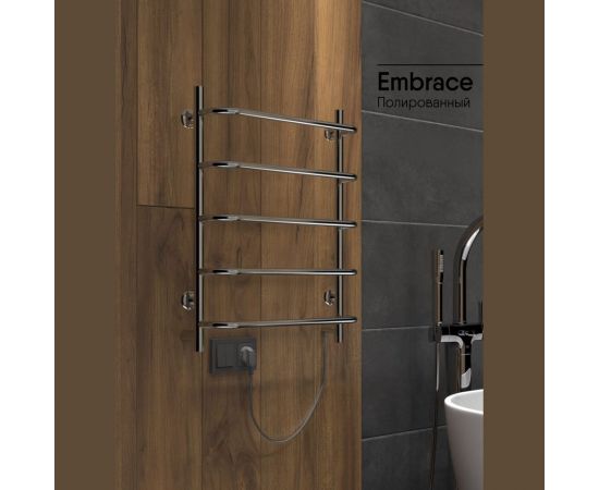 Полотенцесушитель INDIGO Embrace без полки (electro) 60/40 скрытый монтаж, универсальное подключение R/L LCEE60-40R – изображение 3