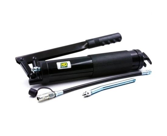 Шприц для консистентной смазки HQ-mech 500 мл, рычажно-плунжерный, черный полимер, 2 насадки, гибкая УТ000001848 – изображение 3