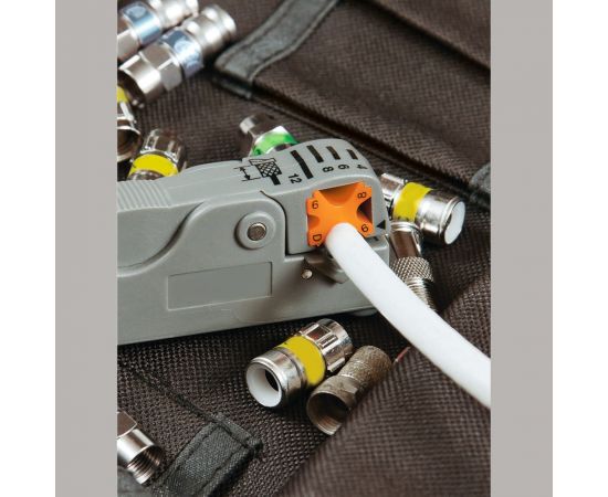 Клещи TDM КЗ-К, зачистка коаксиального кабеля RG-58/59/6/SAT, регулируемые ножи, «МастерЭлектрик» SQ1003-0203 – изображение 5