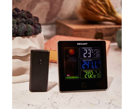 Метеостанция с беспроводным выносным датчиком и будильником REXANT 70-0508 – изображение 10