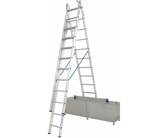 Трехсекционная универсальная лестница KRAUSE STABILO 3 х 10 перекладин с дополнительной функцией 133762 