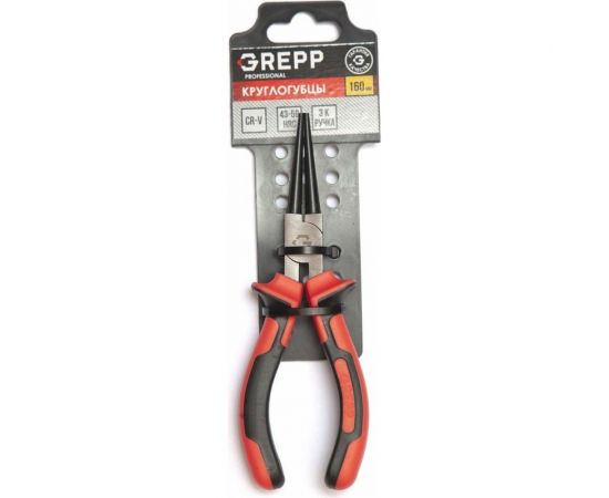 Усиленные круглогубцы Ladina GREPP трехкомпонентная рукоятка, 160 мм 205-115 