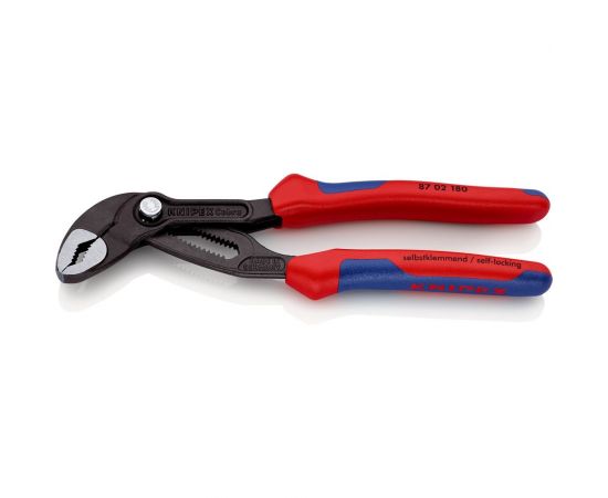 Переставные клещи Knipex Cobra, 42 мм (1 1/2""), 180 мм, серые, 2К ручки, KN-8702180SB 