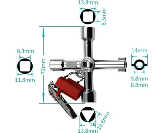 Ключ для электрошкафов FASTER TOOLS КЭШ-5 5398 – изображение 2