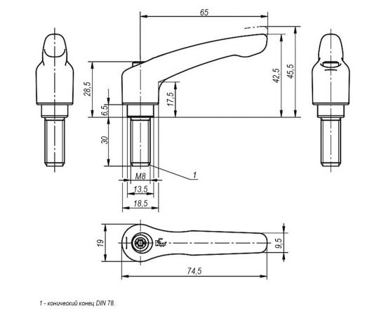 Зажимной рычаг KIPP K0122.2081X30 – изображение 2