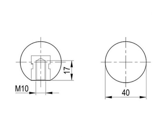 Круглая ручка с резьбовой втулкой EMES BTB401017 – изображение 2