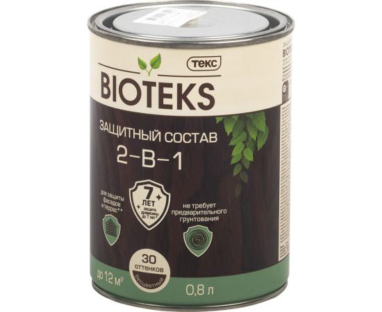 Биоантисептик Текс классик универсал бесцветный 0,8 л защ. состав 2 в 1 48633 – изображение 2
