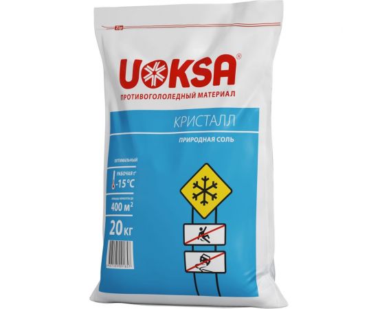 Универсальный реагент UOKSA Кристалл -15 C, 20 кг, мешок 1857 – изображение 3
