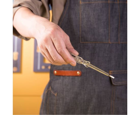 Индикаторная отвертка-тестер напряжения DELI светодиодная DL8001 102973 – изображение 4