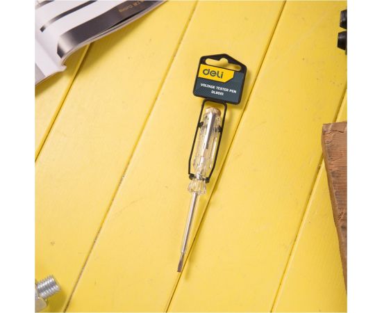 Индикаторная отвертка-тестер напряжения DELI светодиодная DL8001 102973 – изображение 5