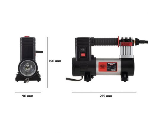 Компрессор Heyner BIGAIR40L PRO Премиум с лампой 12 В, 40 л/мин, 9 бар 237100 – изображение 7