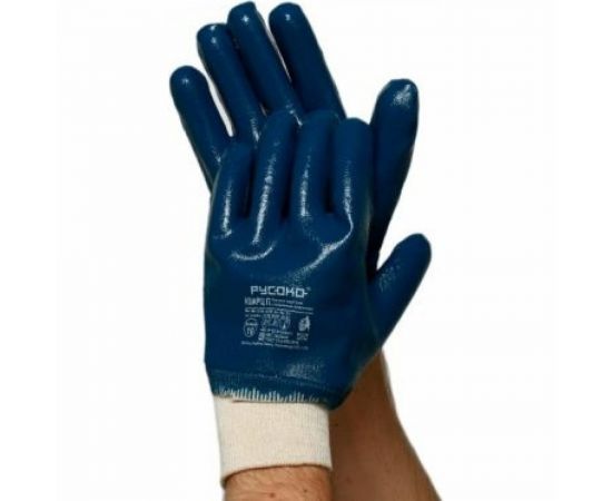 Нитриловые маслобензостойкие перчатки с манжетом РУСОКО Кварц П, 12 пар, р-р 11/XXL 212220Сн-1 