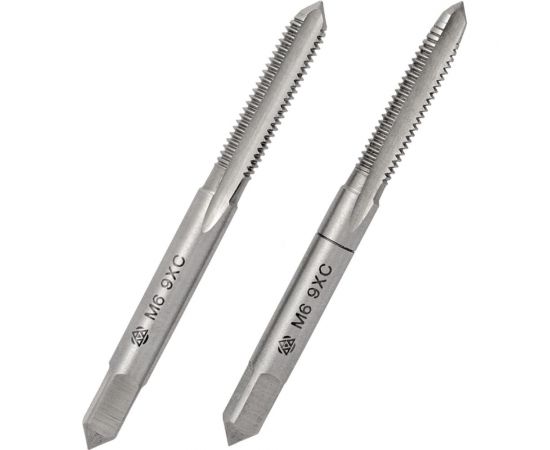 Ручной метчик Волжский инструмент 6х1.0, 2 штуки, комплект, в ПВХ-упаковке 3705014 