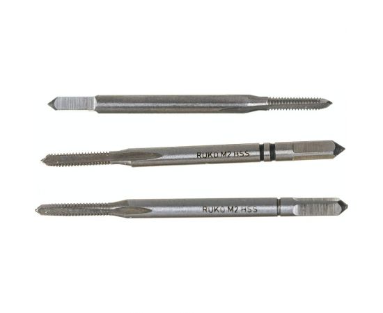 Набор метчиков Ruko из 3-х шт. М 2 Шаг 0.4 мм HSS-G 230020 