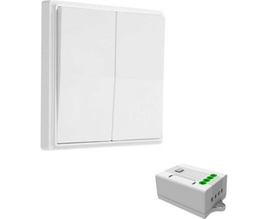 Дистанционный 2-клавишный выключатель GRITT Elegance белый комплект: 1 выключатель, 2 радиореле 12107 