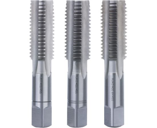 Набор метчиков Ruko из 3-х шт. М 20 Шаг 2.5 мм HSS-G 230200 