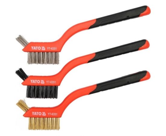 Набор металлических щеток YATO 3пр.180 мм с пласт. ручкой YT-6351 
