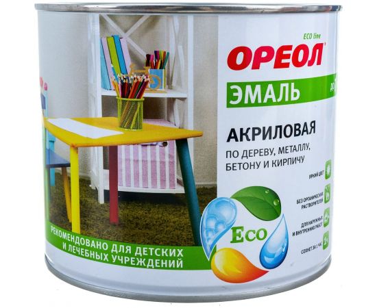 Акриловая эмаль Ореол (матовая; белая; 1.9 кг) 67599 