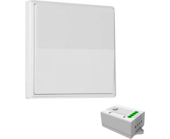 Дистанционный 1-клавишный выключатель GRITT Elegance белый комплект: 1 выключатель, 1 радиореле 1000Вт 12104 