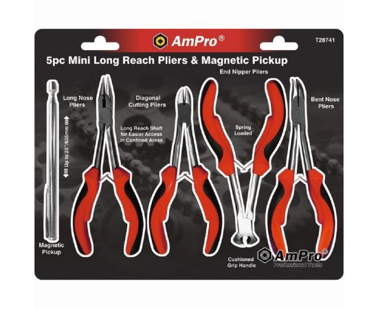 Набор губцевого инструмента для электрика AmPro мини, 5 предметов T28741 – изображение 2