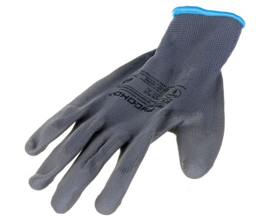Нейлоновые перчатки с полиуретановым покрытием РУСОКО Нефрит, серые, 12 пар, размер 9/L 224140Ср-1 – изображение 2