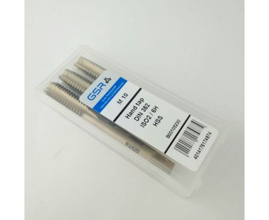 Ручные метчики GSR M10х1,5 HSSG DIN352 6H набор 3 шт для глухих и сквозных отверстий B00105230 – изображение 2