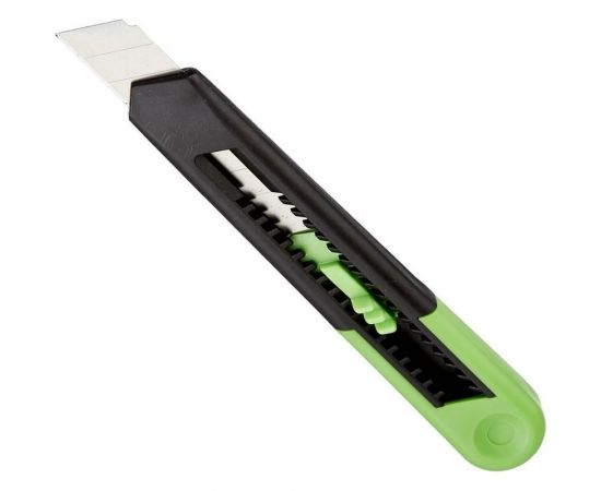 Канцелярский нож 18 мм Альфа, с фиксатором, пластик, цвет салатовый 992787 – изображение 2